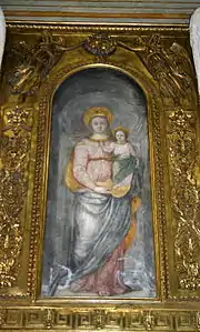 La Madonna della Scala, fresque d'un auteur anonyme du XVe&nbsp;siècle provenant de l'église détruite de Santa Maria alla Scala,  conservée dans l'église San Fedele de Milan.