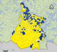 Candidat arrivé en tête au 2d&nbsp;tour par commune.  Emmanuel MacronMarine Le PenÉgalité