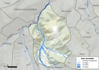 Carte des zones inondables.
