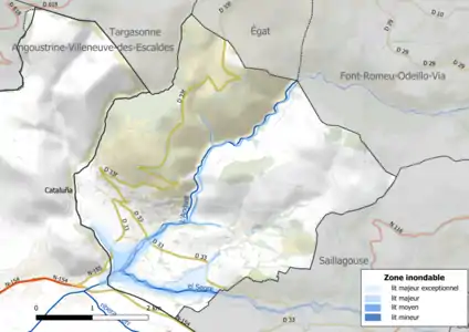 Carte des zones inondables.