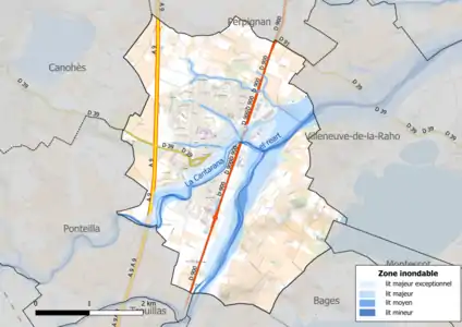 Carte des zones inondables.
