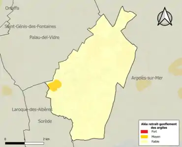 Carte des zones d'aléa retrait-gonflement des argiles.