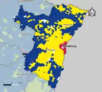 Candidat arrivé en tête au 1er&nbsp;tour par commune.  Emmanuel MacronMarine Le PenJean-Luc MélenchonDeux à égalité