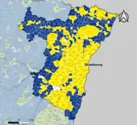 Candidat arrivé en tête au 2d&nbsp;tour par commune.  Emmanuel MacronMarine Le PenÉgalité