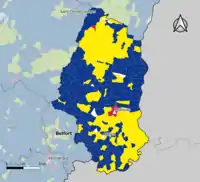 Candidat arrivé en tête au 1er&nbsp;tour par commune.  Emmanuel MacronMarine Le PenJean-Luc MélenchonDeux à égalité