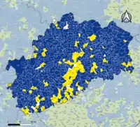 Candidat arrivé en tête au 2d&nbsp;tour par commune.  Emmanuel MacronMarine Le PenÉgalité