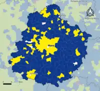 Candidat arrivé en tête au 1er&nbsp;tour par commune.  Emmanuel MacronMarine Le PenDeux à égalité