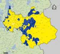 Candidat arrivé en tête au 2d&nbsp;tour par commune.  Emmanuel MacronMarine Le PenÉgalité