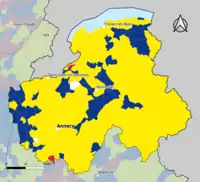Candidat arrivé en tête au 1er&nbsp;tour par commune.  Emmanuel MacronMarine Le PenJean-Luc MélenchonDeux à égalité