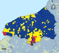 Candidat arrivé en tête au 1er&nbsp;tour par commune.  Emmanuel MacronMarine Le PenJean-Luc MélenchonDeux à égalité
