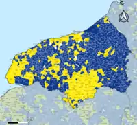 Candidat arrivé en tête au 2d&nbsp;tour par commune.  Emmanuel MacronMarine Le PenÉgalité