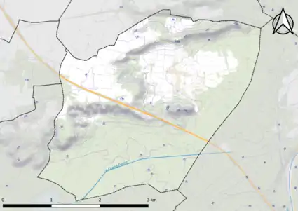 Carte montrant en couleurs le relief d'une commune