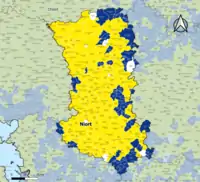 Candidat arrivé en tête au 2d&nbsp;tour par commune.  Emmanuel MacronMarine Le PenÉgalité
