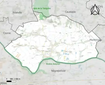 Carte des ZNIEFF de type 1 sur la commune.