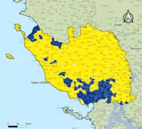 Candidat arrivé en tête au 2d&nbsp;tour par commune.  Emmanuel MacronMarine Le Pen