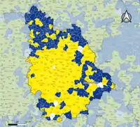 Candidat arrivé en tête au 2d&nbsp;tour par commune.  Emmanuel MacronMarine Le PenÉgalité