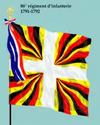 Drapeau du 86e&nbsp;régiment d'infanterie de ligne de 1791 à 1793