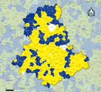 Candidat arrivé en tête au 2d&nbsp;tour par commune.  Emmanuel MacronMarine Le PenÉgalité