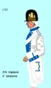 Uniforme du 89e&nbsp;régiment d'infanterie en 1792.