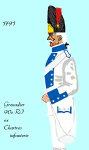 grenadier du 90e&nbsp;régiment d’infanterie de ligne de 1791 à 1794