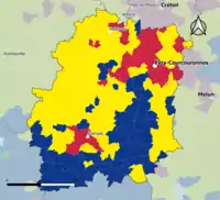 Candidat arrivé en tête au 1er&nbsp;tour par commune.  Emmanuel MacronMarine Le PenJean-Luc Mélenchon