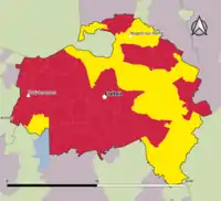 Candidat arrivé en tête au 1er&nbsp;tour par commune.  Emmanuel MacronJean-Luc Mélenchon