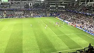 La finale de la Super Coupe de l'UEFA Real Madrid - Atlético Madrid en 2018.