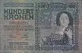 Billet de 100 couronnes, type 1910 (émis, avers)