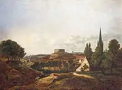 A View of Norwich Castle and Cathedral.