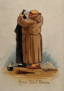 Amor Vincit Omne («&nbsp;L’amour vient à bout de tout&nbsp;»), illustration anonyme du XXe&nbsp;siècle.