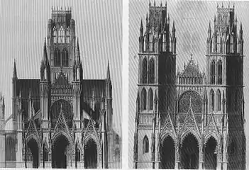 Projets d'achèvement de la façade  de Saint-Ouen par Henri Grégoire en 1831.