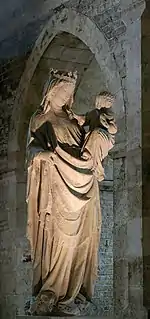 Vierge à l'Enfant, statue du XIIIe siècle, abbaye de Fontenay