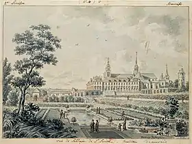 Vue de l'abbaye, dessin du XVIIIe&nbsp;siècle