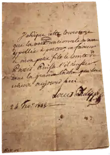 Acte d'abdication de Louis-Philippe