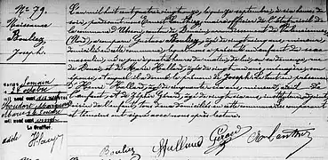 Son acte de naissance.