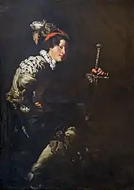 Domenico Fetti, v. 1620, David. Huile sur toile, 175&nbsp;×&nbsp;126&nbsp;cm. Galeries de l'Académie