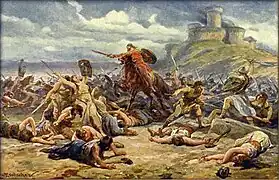 Šárka la guerrière, et le prince Ctirad par Adolf Liebscher (en)
