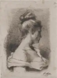 Buste de femme de profil, 1876 (Eau-forte ; Inv. Delchevalerie no&nbsp;29 ; 12,3&nbsp;×&nbsp;8,9&nbsp;cm), Minneapolis, Minneapolis Institute of Art