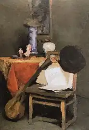 Coin d'atelier, 1876 (Huile sur carton ; 67&nbsp;×&nbsp;52&nbsp;cm), Liège, La Boverie