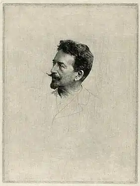 Portrait de Félicien Rops, 1895 (Eau-forte ; 19,9&nbsp;×&nbsp;15,1&nbsp;cm), Chicago, Art Institute of Chicago