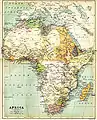 Carte de l'Afrique par John George Bartholomew&nbsp;(en), 1885