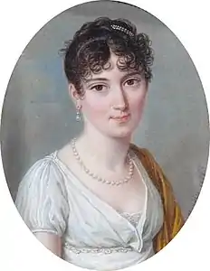 Pierre-Louis Bouvier&nbsp;(de), Aglaé Ney, miniature sur ivoire, 1808