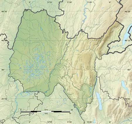Voir sur la carte topographique de l'Ain
