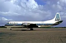 Un Lockheed L-188 Electra d':Air Manila&nbsp;(en), semblable à celui impliqué dans l'accident.