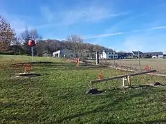 Photographie en couleurs, représentant l'aire de jeu de Prat.