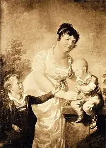 Aleksander Lauréus&nbsp;(en), Portraits de la belle-mère de l'artiste Mariana Juliana Winqvist et de ses deux fils, 1806.