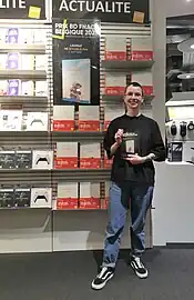 Alix Garin lors de la remise du prix BD Fnac Belgique 2021.