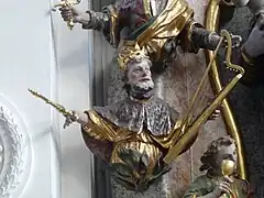 David, une cithare à la main.