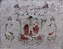 Le paradis d'Amitābha. Peintures murales du Hōryū-ji, VIIe&nbsp;siècle.