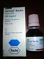 Boîte de Laroxyl de chez Roche de 40 mg/ml et flacon de 20 ml.